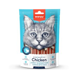 Wanpy For Cat Chicken Jerky & Codfish Sandwich